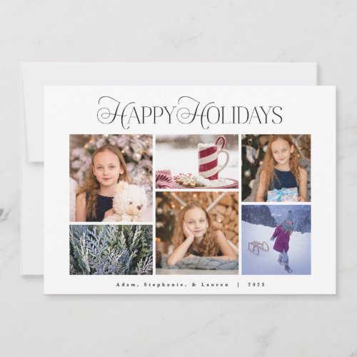 Traditional Red Plaid Happy Holidays Photo Card