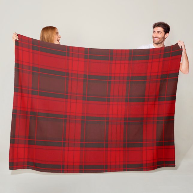 Traditional Red Plaid Tartan Modern Collection Fleece Blanket (In Situ)