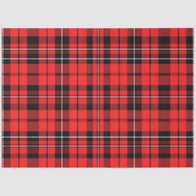 Traditional Red Plaid Tartan Popular Collection Tissue Paper (Front)