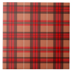 Traditional Red Plaid Tartan Trendy Collection Ceramic Tile