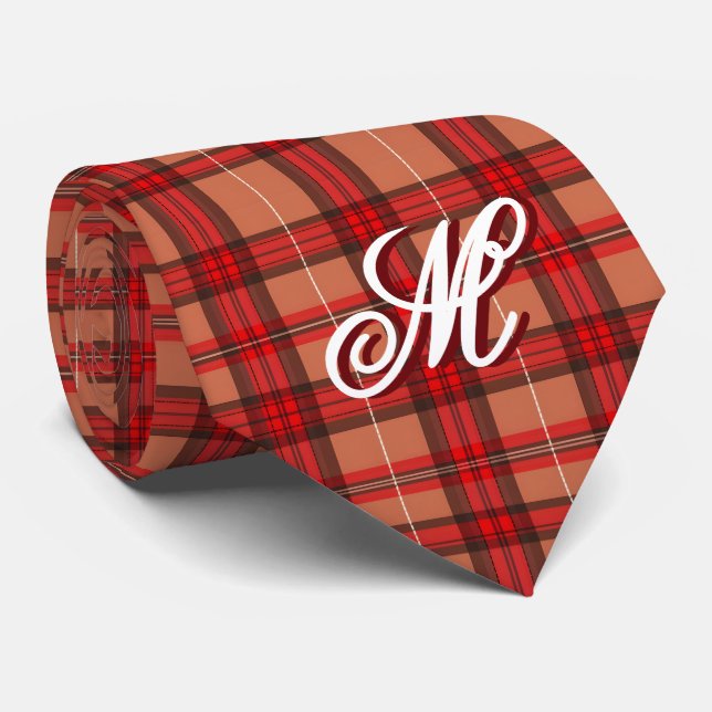 Traditional Red Plaid Tartan Trendy Collection Neck Tie (Rolled)
