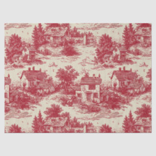 Traditional Red Toile - Pastoral & Architectural Tissue Paper