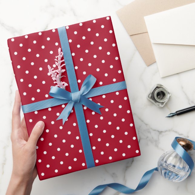 Traditional Red White Polka Dot Spot Wrapping Paper (Gifting)