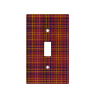 Traditional Red with Blue Plaid Pattern Light Switch Cover