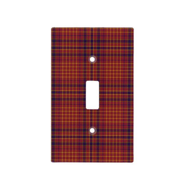 Traditional Red with Blue Plaid Pattern Light Switch Cover (Front)