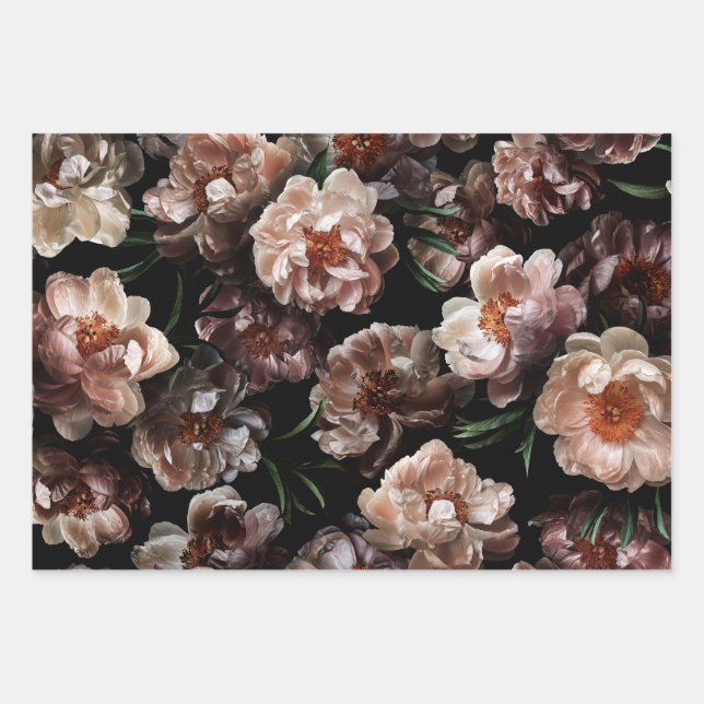 Traditional Rembrandt Styled Floral  Wrapping Paper Sheets (Front 3)