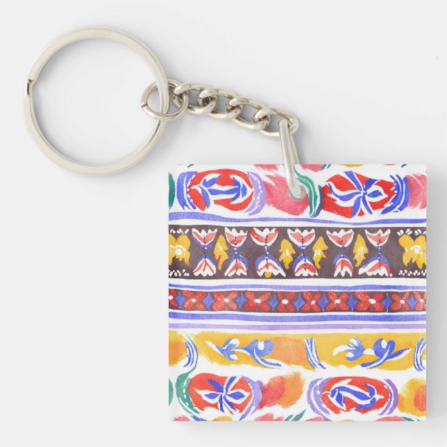 traditional Romanian decor Keychain (Front)