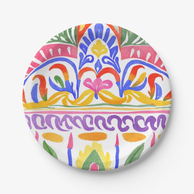 traditional Romanian decor Paper Plates (Front)