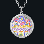 traditional Romanian decor Silver Plated Necklace<br><div class="desc">traditional Romanian decor</div>