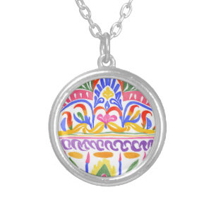 traditional Romanian decor Silver Plated Necklace