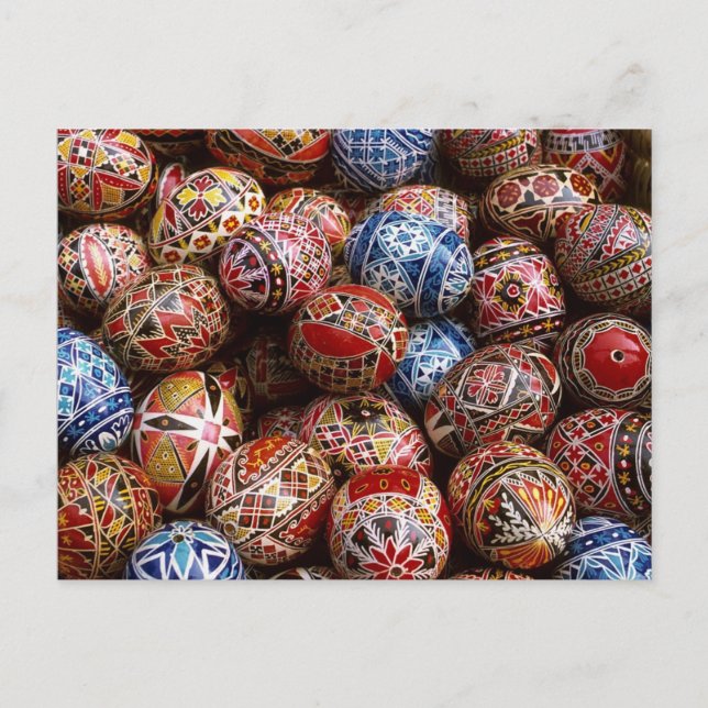 Traditional Romanian easter eggs Holiday Postcard (Front)