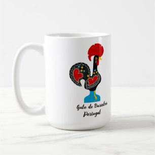 Traditional Rooster of Barcelos in black Coffee Mug