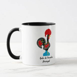Traditional Rooster of Barcelos in black Mug