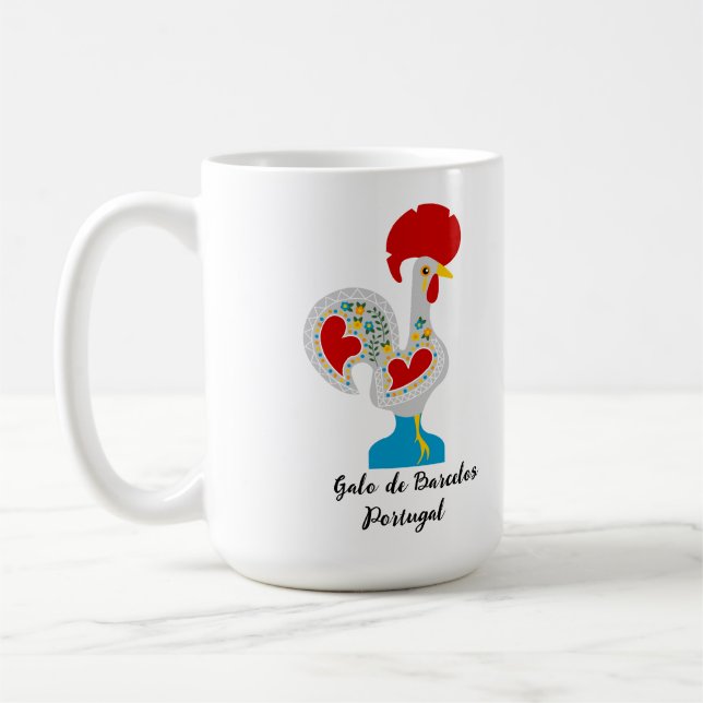 Traditional Rooster of Barcelos in white   Coffee Mug (Left)