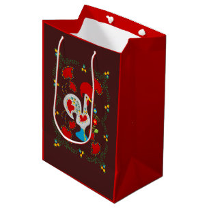 Traditional Rooster of Barcelos in white Medium Gift Bag