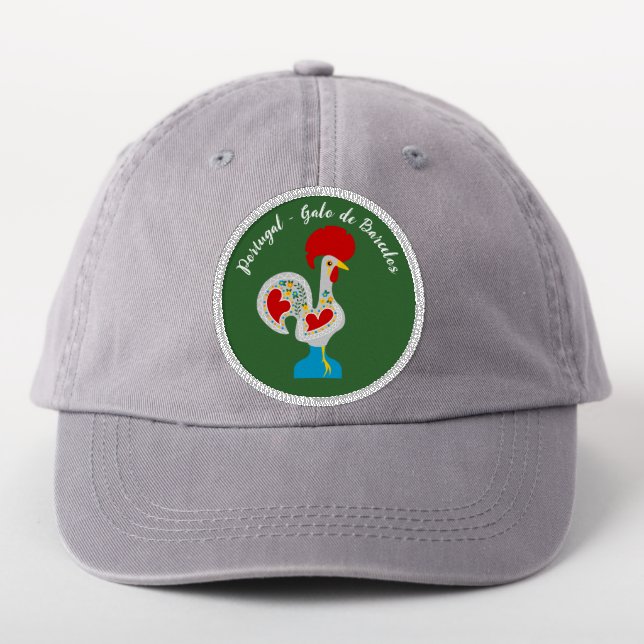 Traditional Rooster of Barcelos in white Patch (On Headwear)