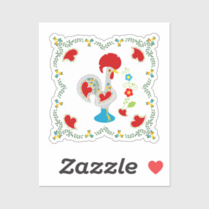 Traditional rooster of Barcelos in white Sticker