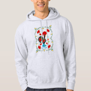 Traditional Rooster of Portugal in black Hoodie