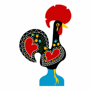 Traditional Rooster of Portugal in black ornament