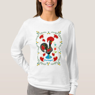 Traditional Rooster of Portugal in black T-Shirt