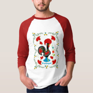 Traditional Rooster of Portugal in black T-Shirt