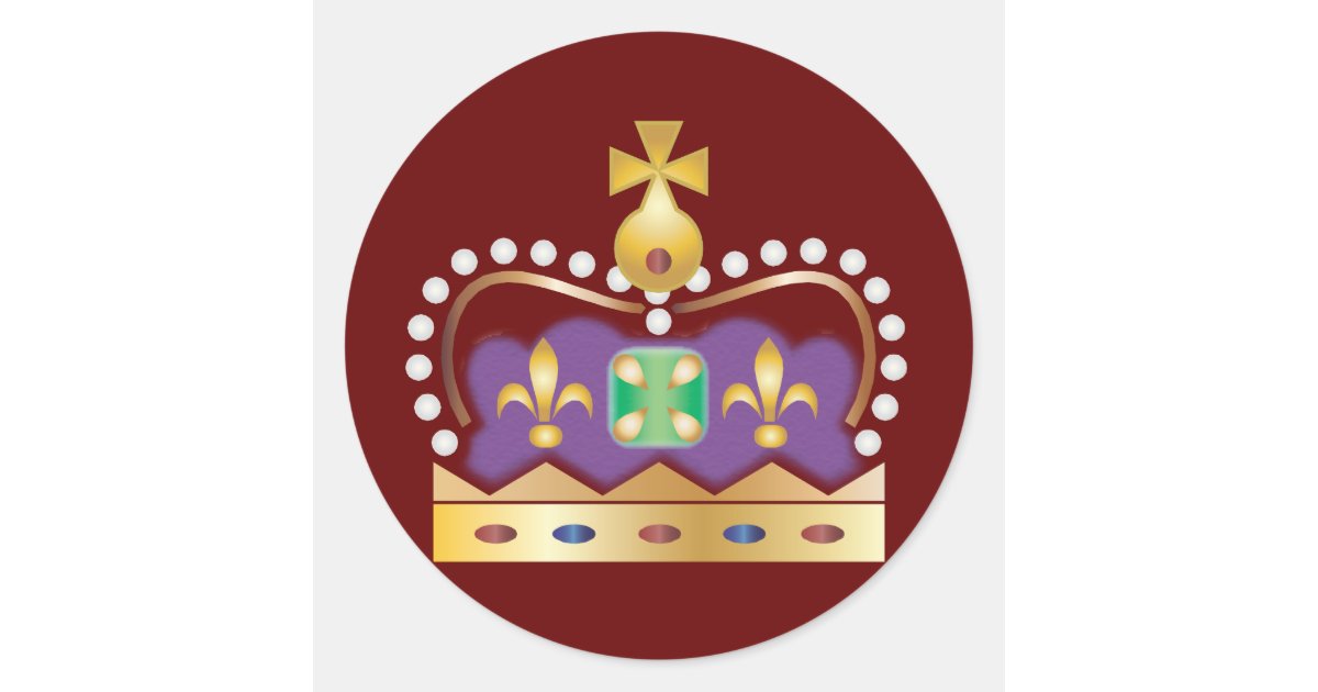 Traditional Royal Crown Classic Round Sticker | Zazzle
