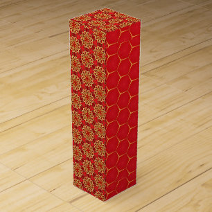 Traditional Royal Red & Gold Wine Box