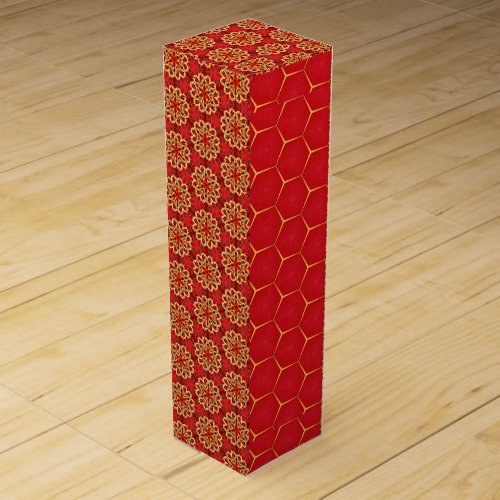 Traditional Royal Red  Gold   Wine Box