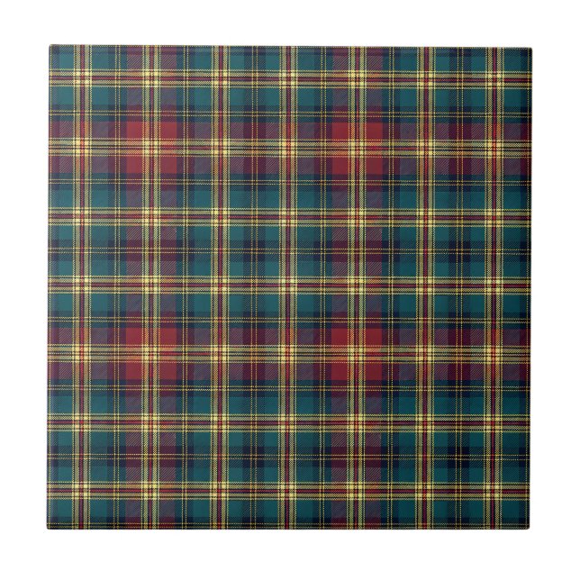 Traditional Royal Scottish Tartan Plaid Pattern Ceramic Tile (Front)