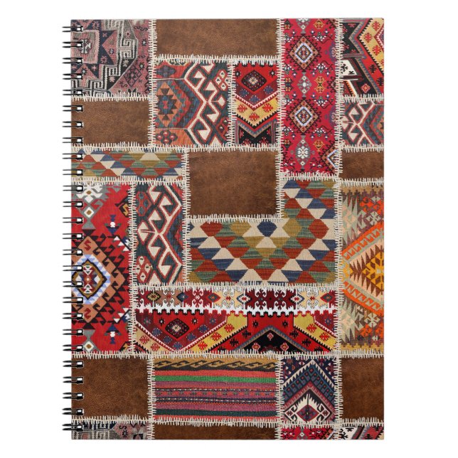 Traditional Rug Patchwork: Decorative Carpet Décor Notebook (Front)