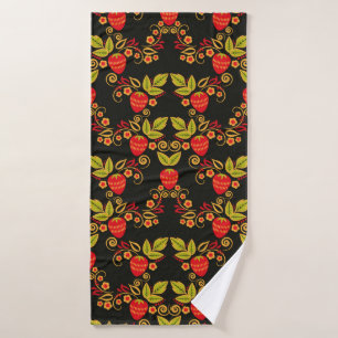 Traditional Russian seamless pattern with berries  Bath Towel