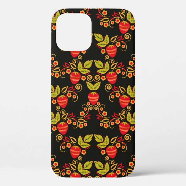 Traditional Russian seamless pattern with berries  Case-Mate iPhone Case (Back)