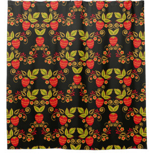Traditional Russian seamless pattern with berries  Shower Curtain