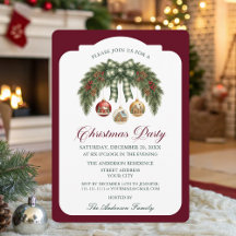 Traditional Rustic Burgundy Christmas Party