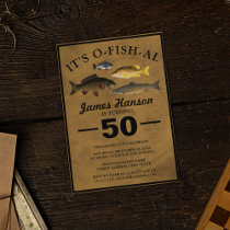 Traditional Rustic Fishing | 50th Birthday Invitation