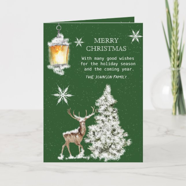 Traditional Rustic  Merry Christmas  Card (Front)