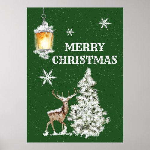 Traditional Rustic  Merry Christmas Poster