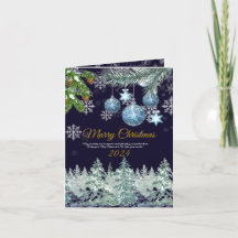 Traditional rustic navy blue Merry Christmas