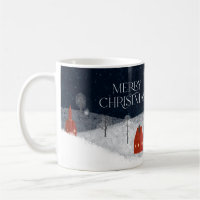 Traditional Rustic Navy Red Winter Merry Christmas