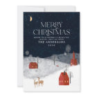 Traditional Rustic Navy Red Winter Merry Christmas