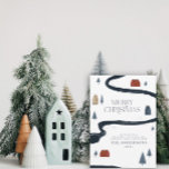 Traditional Rustic Navy Red Winter Merry Christmas Holiday Card<br><div class="desc">Traditional Rustic Navy Red Winter Merry Christmas</div>