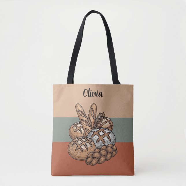 Traditional Rustic Sourdough & Baguette Tote Bag (Front)