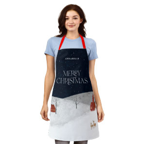 Traditional Rustic Winter decor Christmas gift Apron