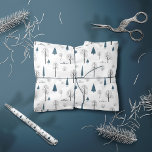 Traditional Rustic Winter forest blue Christmas Wrapping Paper<br><div class="desc">Traditional Rustic personalized Winter forest blue gray minimal modern japandi Holiday gift wrap.</div>