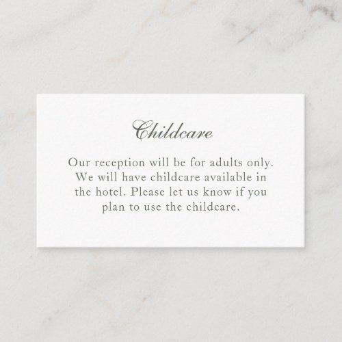 Traditional Sage Green No Children Insert Card