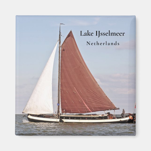 Traditional Sailboat Cruising on the Ijsselmeer Magnet (Front)