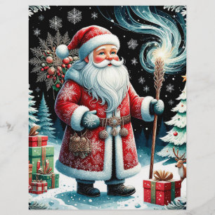 Traditional Santa Claus in Festive Winter Scene Letterhead