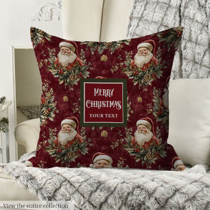 Traditional Santa Claus Merry Christmas Pillow