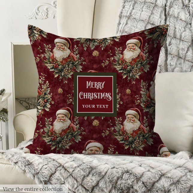 Traditional Santa Claus Merry Christmas Pillow (Traditional Santa Claus Merry Christmas Pillow)