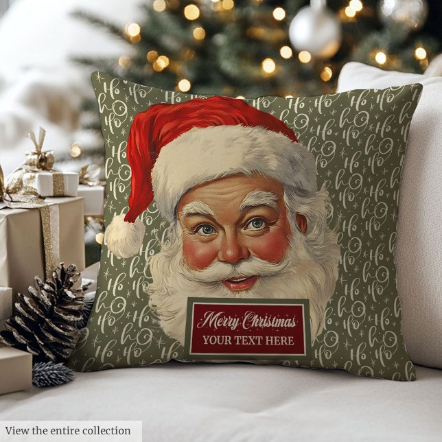 Traditional Santa Claus Red Green Holiday Pillow (Traditional Santa Claus Red Green Holiday Pillow)